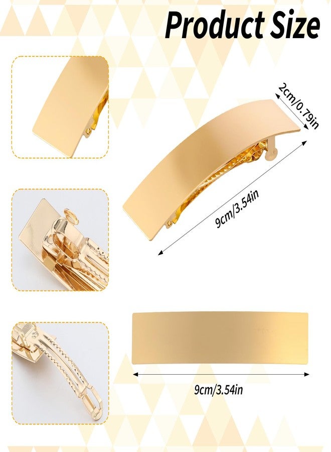 Shimmeroo 2Pcs Gold Hair Clips for Women,French Barrette Minimalist Gold Hair Barrettes-Metal Flat Barrettes Hairs Accessories for Women,Lady Christmas Gifts - Image 2